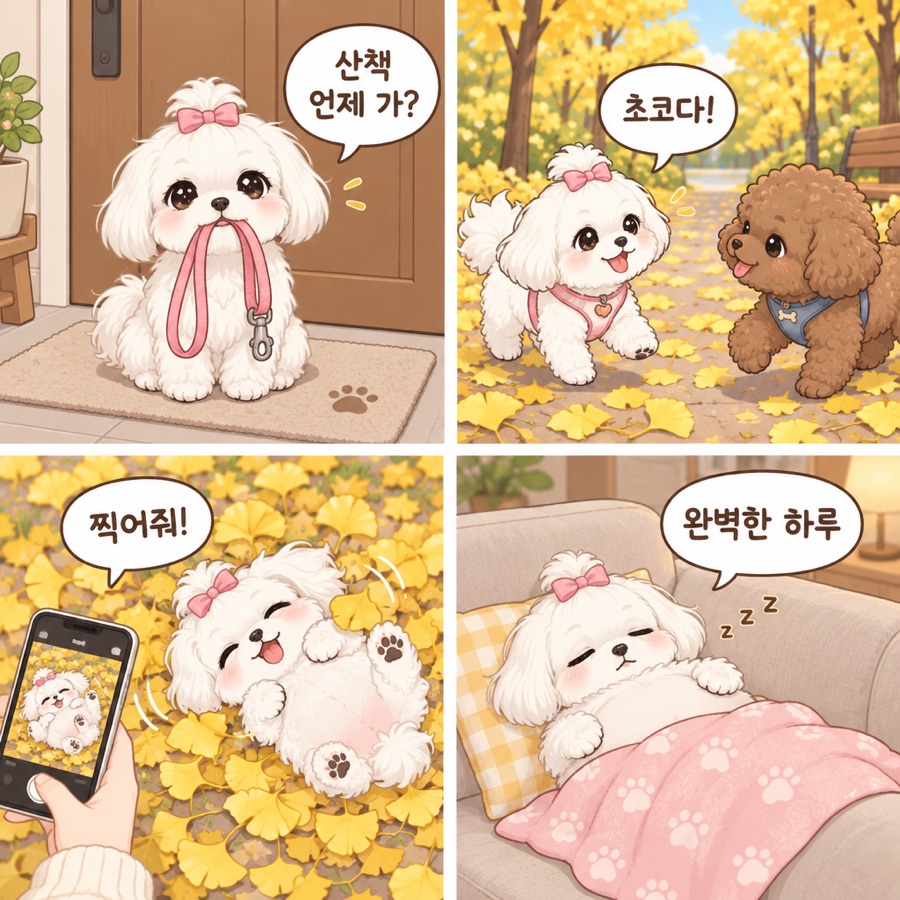 말티즈 콩이의 4컷 펫툰 예시